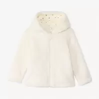 Chaleco polar de sherpa liso con capucha para bebé niña