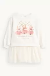 Ositos de peluche y ballet - vestido estilo sudadera - brillos
