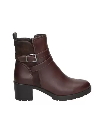 Botines de Tacón para Mujer Marrones con Detalle de Hebilla AJC31170