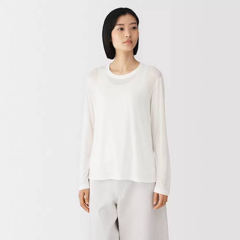 Camiseta de manga larga de jersey de lyocell para mujer