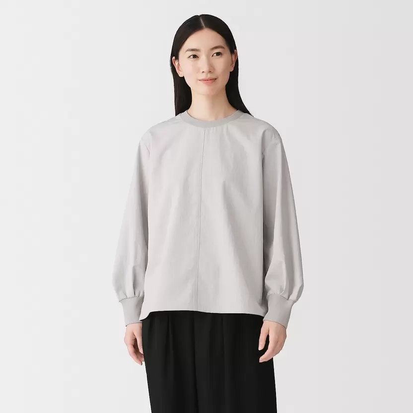 Camiseta de manga larga de tejido y punto para mujer