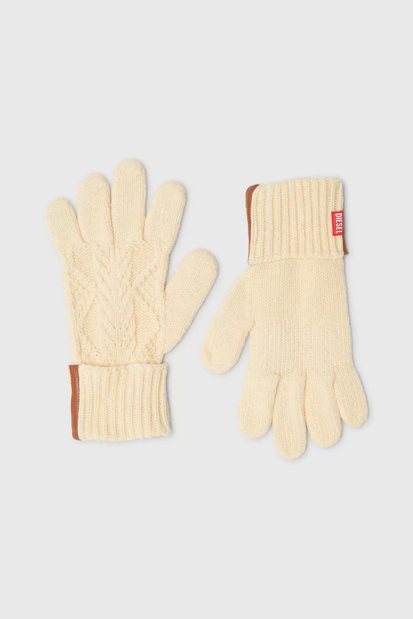 Guantes de punto de lana y algodón