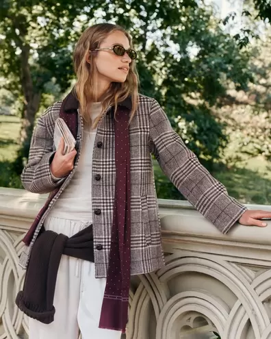 Chaqueta estilo granero de mezcla de lana