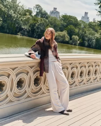 Pantalones de pernera ancha y de satén sin cierres A&F Gemma