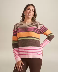 Jersey Cuello Redondo Y Rayas Multicolor Multicolor