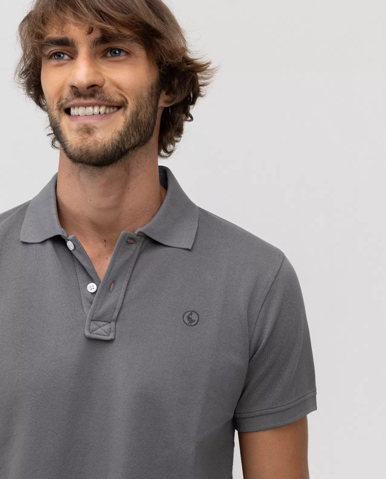 Polo Piqué Gris Oscuro