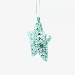 Bola de Navidad estrella de lentejuelas azul 7cm