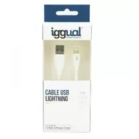 CABLE USB IGGUAL IGG316955 USB-A MACHO a LIGHTNING MACHO 1M DATOS Y CARGA 12W