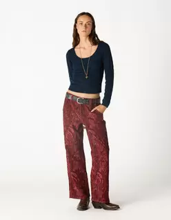 PANTALON PANA PAISLEY MORA