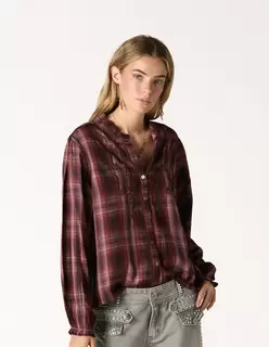 CAMISA BORDADO CUADRO MORA