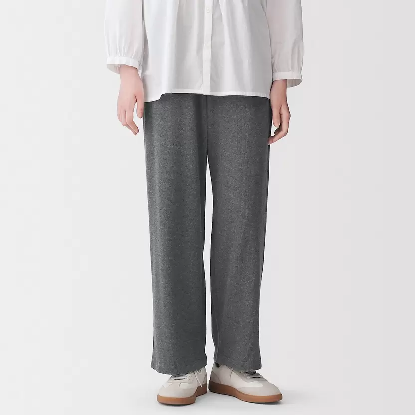Pantalones de algodón orgánico con tejido de rizo para mujer