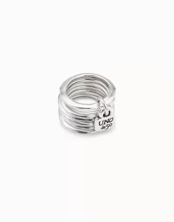 Multi row ring with a charm