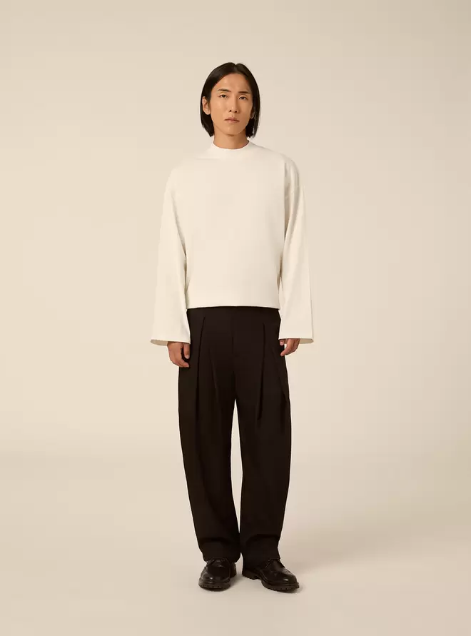 Pantaloni baggy con piega