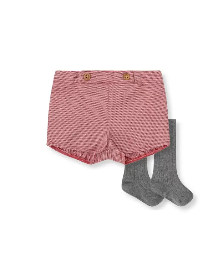 PANTALÓN BOMBACHO CARMÍN CON CALCETINES