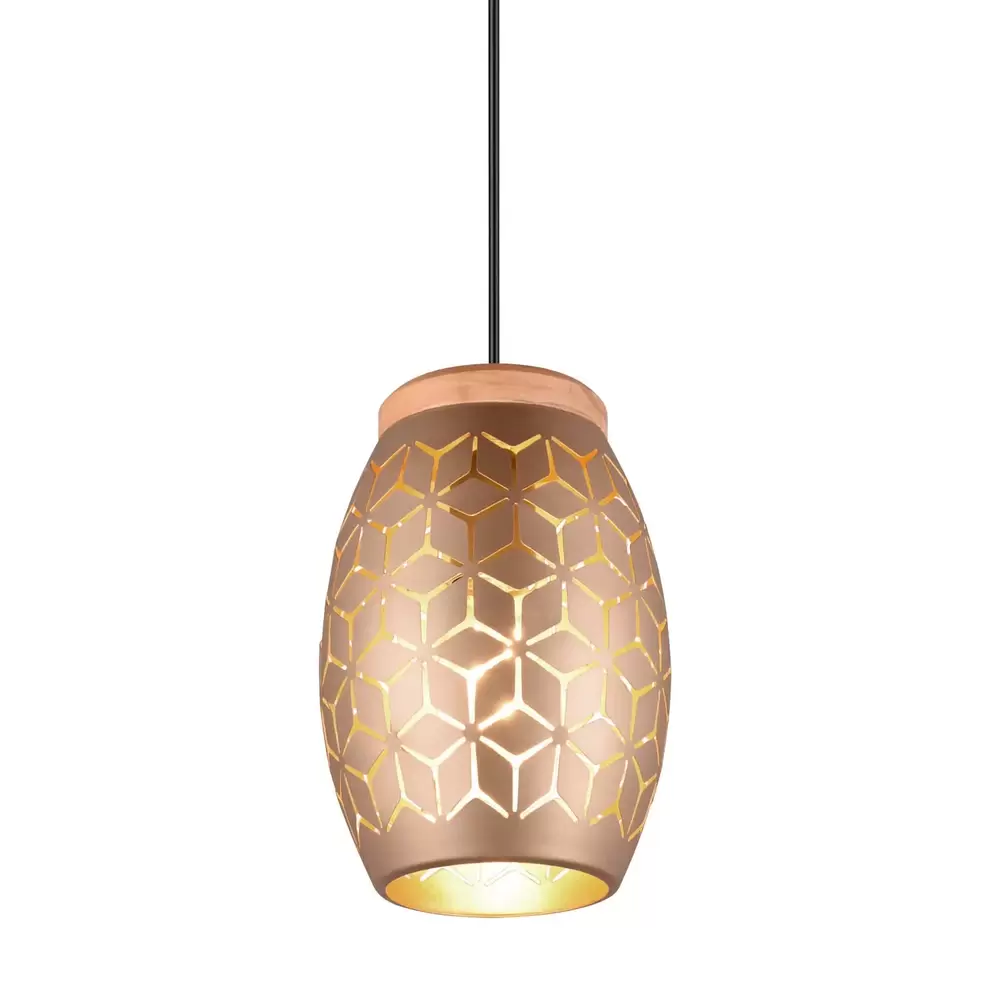 LÁMPARA DE TECHO COLGANTE 1 LUZ METAL COFFEE E27 BIRKITA