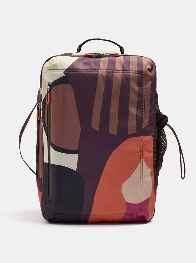 Mochila extensible nylon estampado con portabotellas