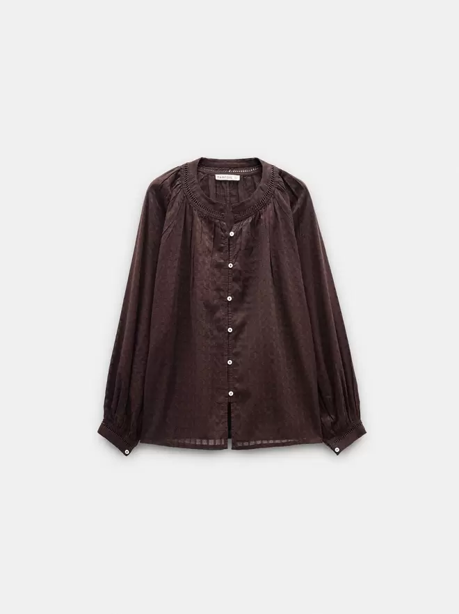 Blusa de jacquard 100 % algodón