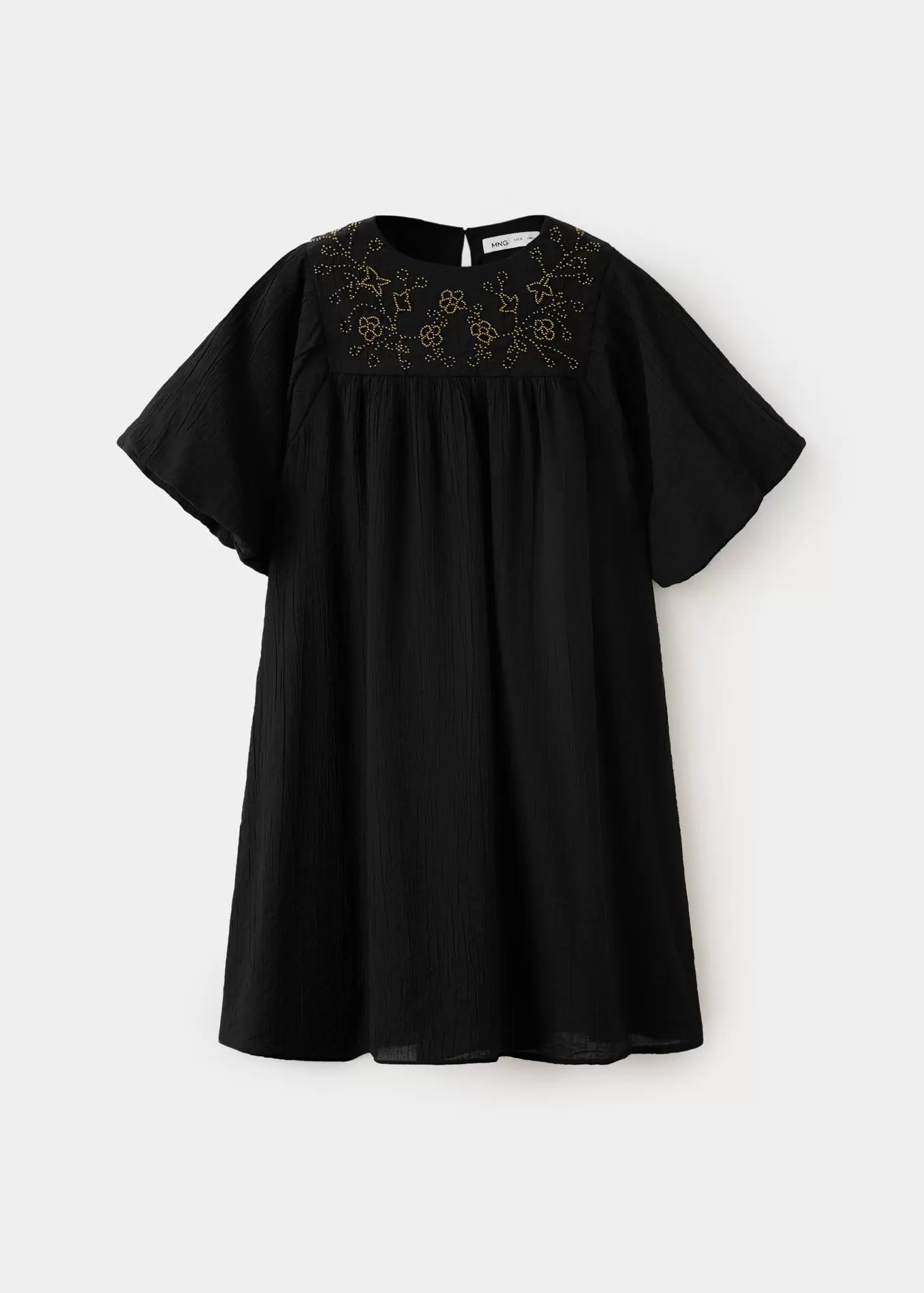 Vestido gasa bordado abalorios