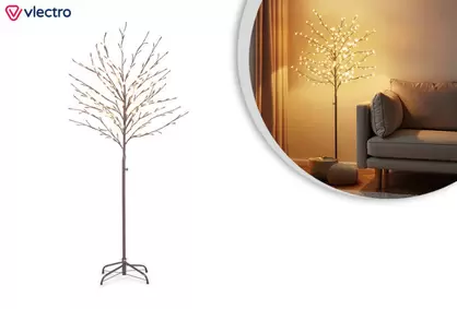 Árbol de cerezo en flor con luces LED