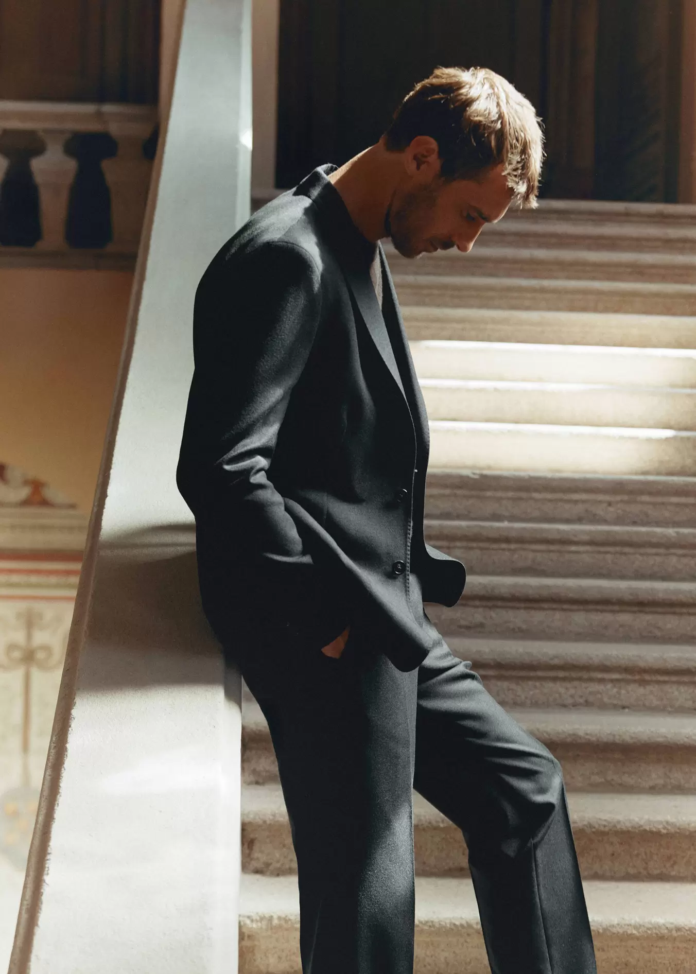 Americana traje franela slim fit