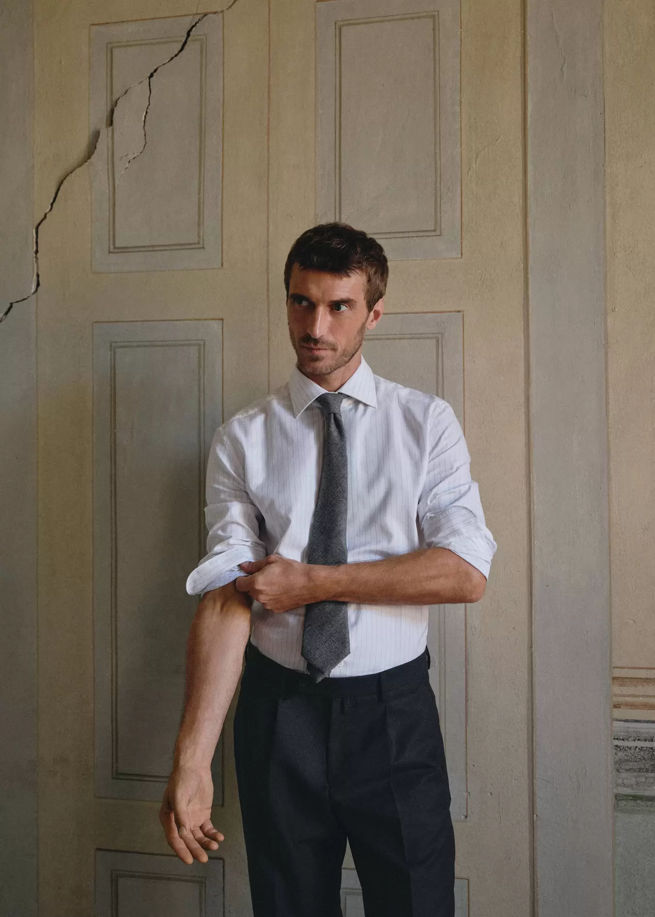Camisa 100% algodón rayas slim fit