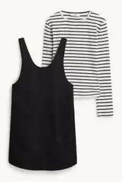 - camiseta de manga larga y pichi vaquero - 2 prendas