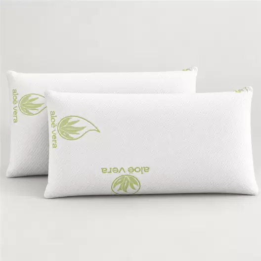 Pack of two 100% viscoelastic anti-allergic flake pillows with aloe vera