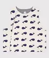 Chaleco reversible para bebé de algodón con estampado de ballenas