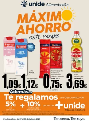 Máximo Ahorro este verano en UNIDE Alimentación Península