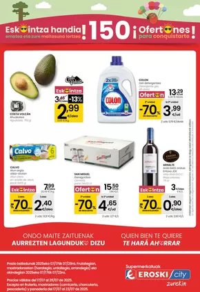 Catálogo Eroski en Burlada-Burlata | ESKAINTZA handia! EROSKI CITY | 2025-07-17T00:00:00.000Z - 2025-07-29T00:00:00.000Z
