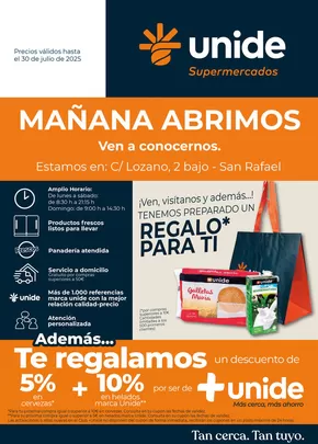 Catálogo Unide Supermercados en Cumbres Mayores | Mañana abrimos. Ven a conocernos. | 2025-07-25T00:00:00.000Z - 2025-07-30T00:00:00.000Z