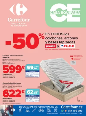 Catálogo Carrefour | EQUIPA TU VIVIENDA (Colchones) | 2025-07-17T00:00:00.000Z - 2025-08-18T00:00:00.000Z