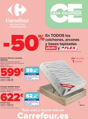 Catálogo Carrefour en Moraira | EQUIPA TU VIVIENDA (Colchones) | 2025-07-17T00:00:00.000Z - 2025-08-18T00:00:00.000Z