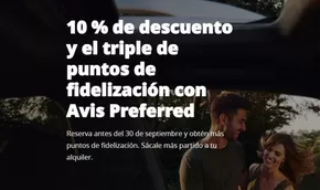 10 % de descuento y el triple de puntos de fidelización con Avis Preferred