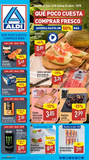 Catálogo ALDI en Santa Pola | ¡Qué poco cuesta comprar bien! | 2025-08-04T00:00:00.000Z - 2025-08-10T00:00:00.000Z