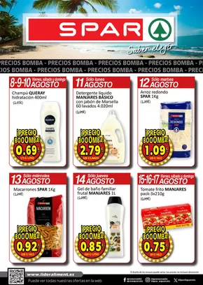 Catálogo SPAR en Camas | SPAR bombazos 8 -17 agosto | 2025-08-08T00:00:00.000Z - 2025-08-17T00:00:00.000Z