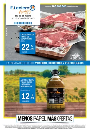 Catálogo E.Leclerc en Majadahonda | Menos papel Más ofertas | 2025-08-06T00:00:00.000Z - 2025-08-17T00:00:00.000Z