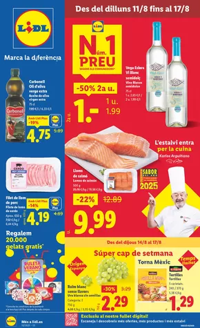 Catálogo Lidl en Gava | № 1 PRECIO - Ofertas válidas del 11/08 al 17/08 | 2025-08-11T00:00:00.000Z - 2025-08-17T00:00:00.000Z