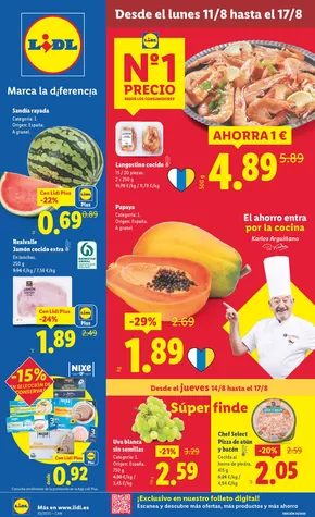 Catálogo Lidl en Las Chafiras | № 1 PRECIO - Ofertas válidas del 11/08 al 17/08 | 2025-08-11T00:00:00.000Z - 2025-08-17T00:00:00.000Z