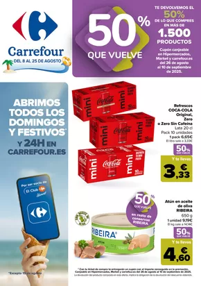 Catálogo Carrefour en Valencia | 50% que vuelve  | 2025-08-08T00:00:00.000Z - 2025-08-25T00:00:00.000Z