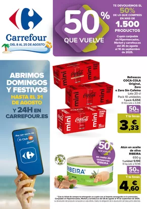 Catálogo Carrefour en Ondara | 50% que vuelve  | 2025-08-08T00:00:00.000Z - 2025-08-25T00:00:00.000Z
