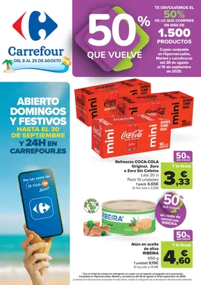 Catálogo Carrefour en Málaga | 50% que vuelve  | 2025-08-08T00:00:00.000Z - 2025-08-25T00:00:00.000Z