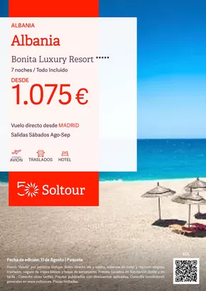 Catálogo Soltour en Barcelona | Albania - Bonita Luxury Resort | 2025-08-11T00:00:00.000Z - 2025-09-30T00:00:00.000Z