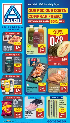 Catálogo ALDI en Barcelona | ¡Qué poco cuesta comprar bien! | 2025-08-18T00:00:00.000Z - 2025-08-24T00:00:00.000Z