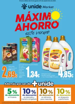 Catálogo Unide Market en Narboneta | Máximo Ahorro UNIDE Market Canarias | 2025-08-21T00:00:00.000Z - 2025-09-10T00:00:00.000Z