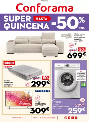 Catálogo Conforama en Barakaldo | Super Quincena Hasta -50% | 2025-08-19T00:00:00.000Z - 2025-08-27T00:00:00.000Z