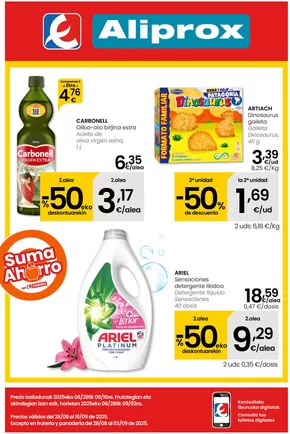 Catálogo Eroski en Basauri | AUKERA OFERTA Aliprox | 2025-08-28T00:00:00.000Z - 2025-09-17T00:00:00.000Z