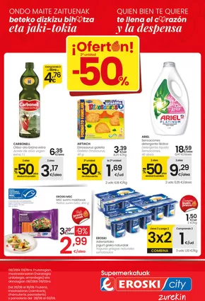 Catálogo Eroski en Basauri | ¡OFERTÓN! 2a unidad -50% SUPERMERCADOS EROSKI | 2025-08-28T00:00:00.000Z - 2025-09-17T00:00:00.000Z