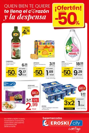 Catálogo Eroski en Sevilla | ¡OFERTÓN! 2a unidad -50% SUPERMERCADOS EROSKI | 2025-08-28T00:00:00.000Z - 2025-09-17T00:00:00.000Z