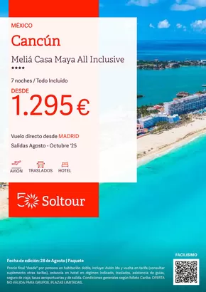 Catálogo Soltour en Barcelona | Cancún - Meliá Casa Maya All Inclusive | 2025-08-28T00:00:00.000Z - 2025-10-31T00:00:00.000Z